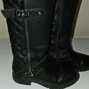 Little Girls Leather Quilted Boots